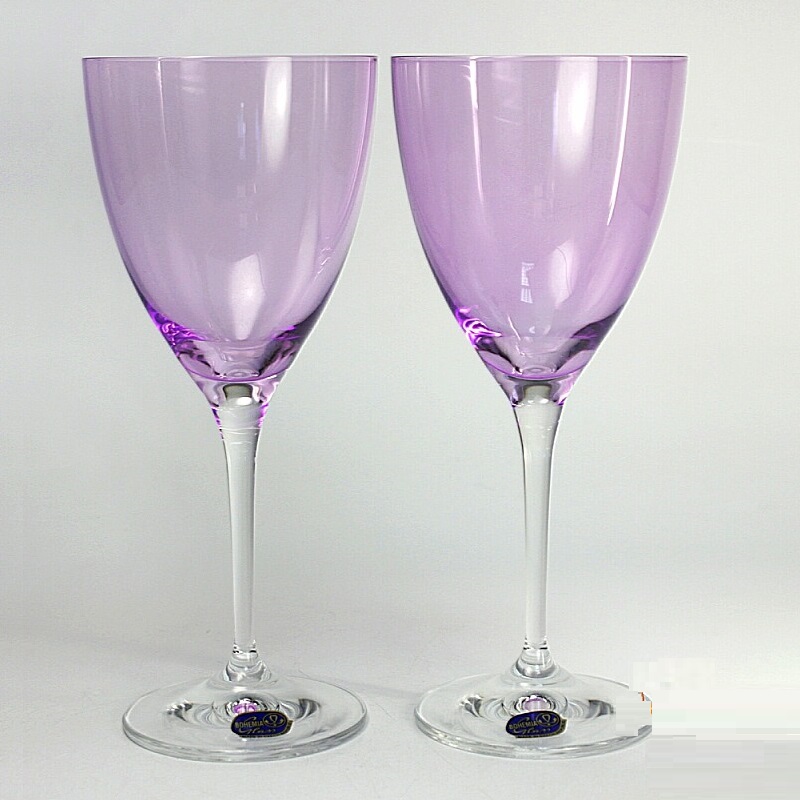 Бокал для вина 250 мл 2 шт фиолетовый серия Кейт стекло Crystalex Богемия Чехия арт BT72146