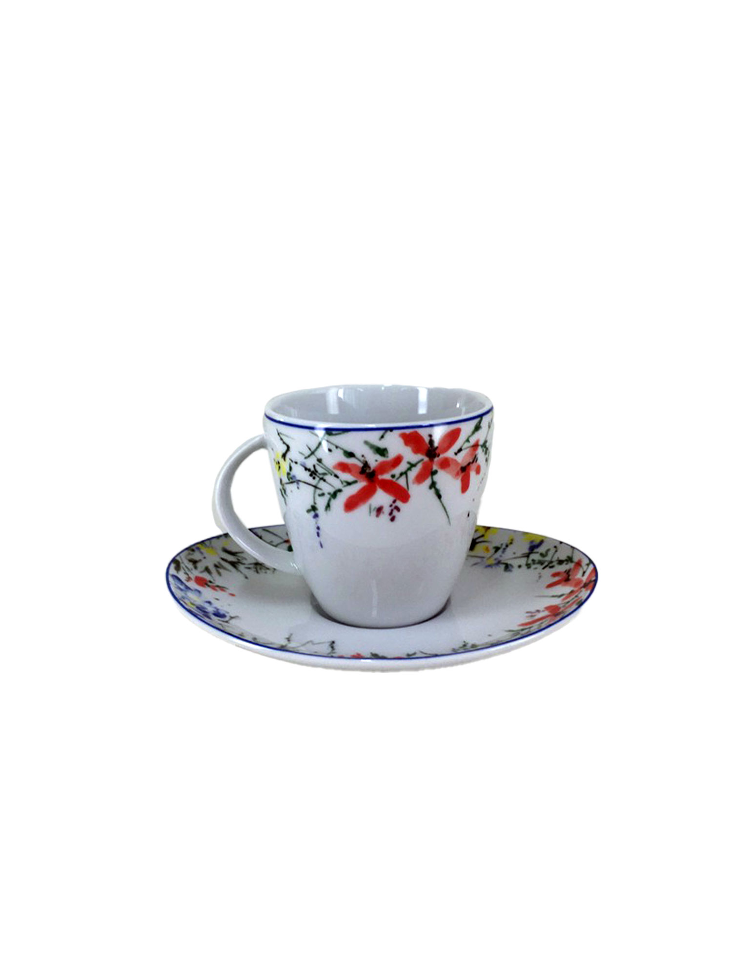 Чашка с блюдцем Loos 160 мм высокая декор Цветочный орнамент