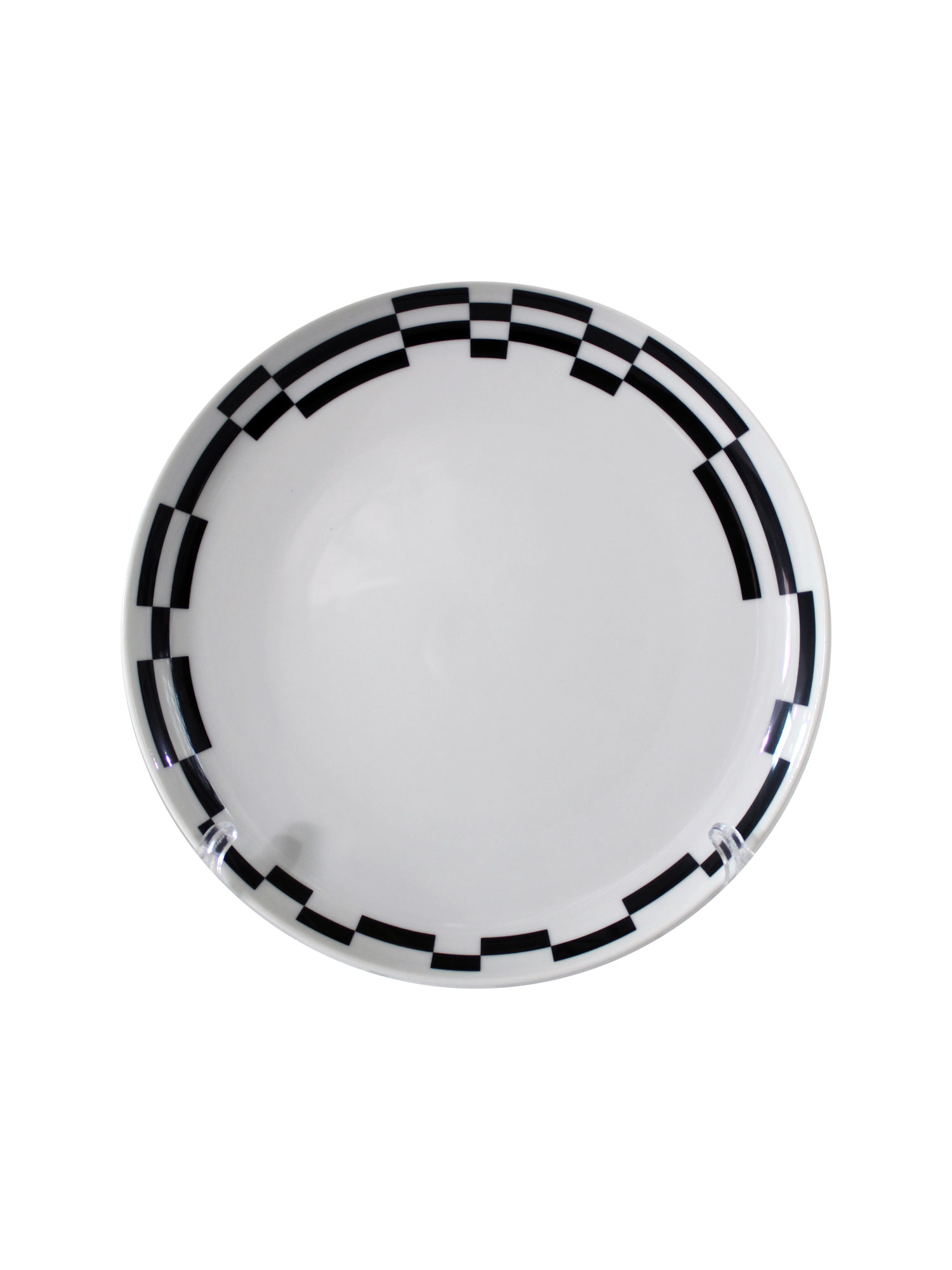 Тарелка десертная Tom 19 см декор  Черно -белые полоски