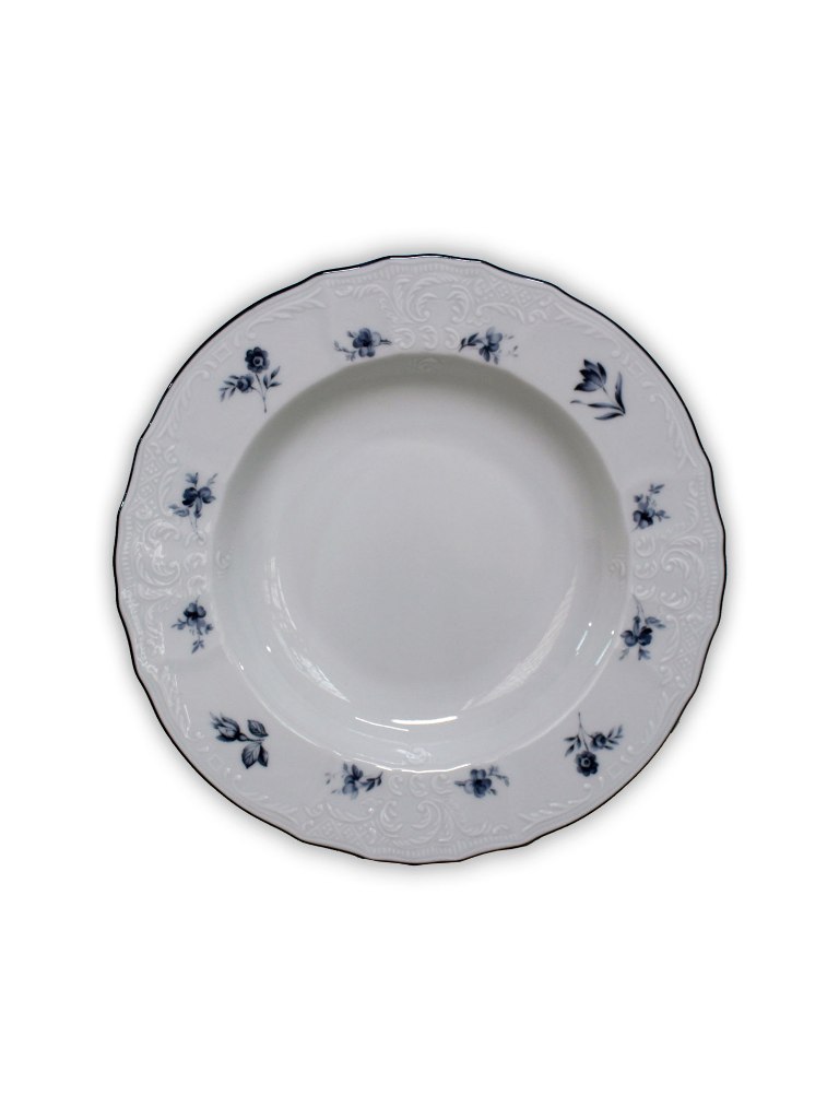 Тарелка глубокая 23 см, Бернадот Bernadotte декор Синие мелкие цветы