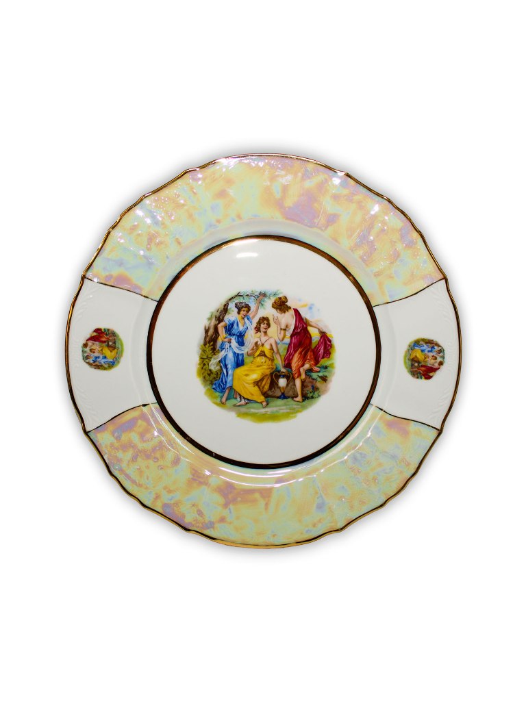 Тарелка мелкая 25 см, Бернадот Bernadotte декор Мадонна, перламутр
