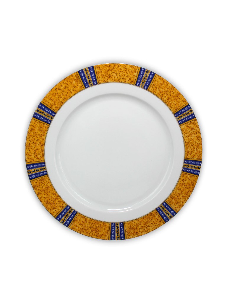 Тарелка мелкая Cairo 25 см декор Сине-желтые полоски