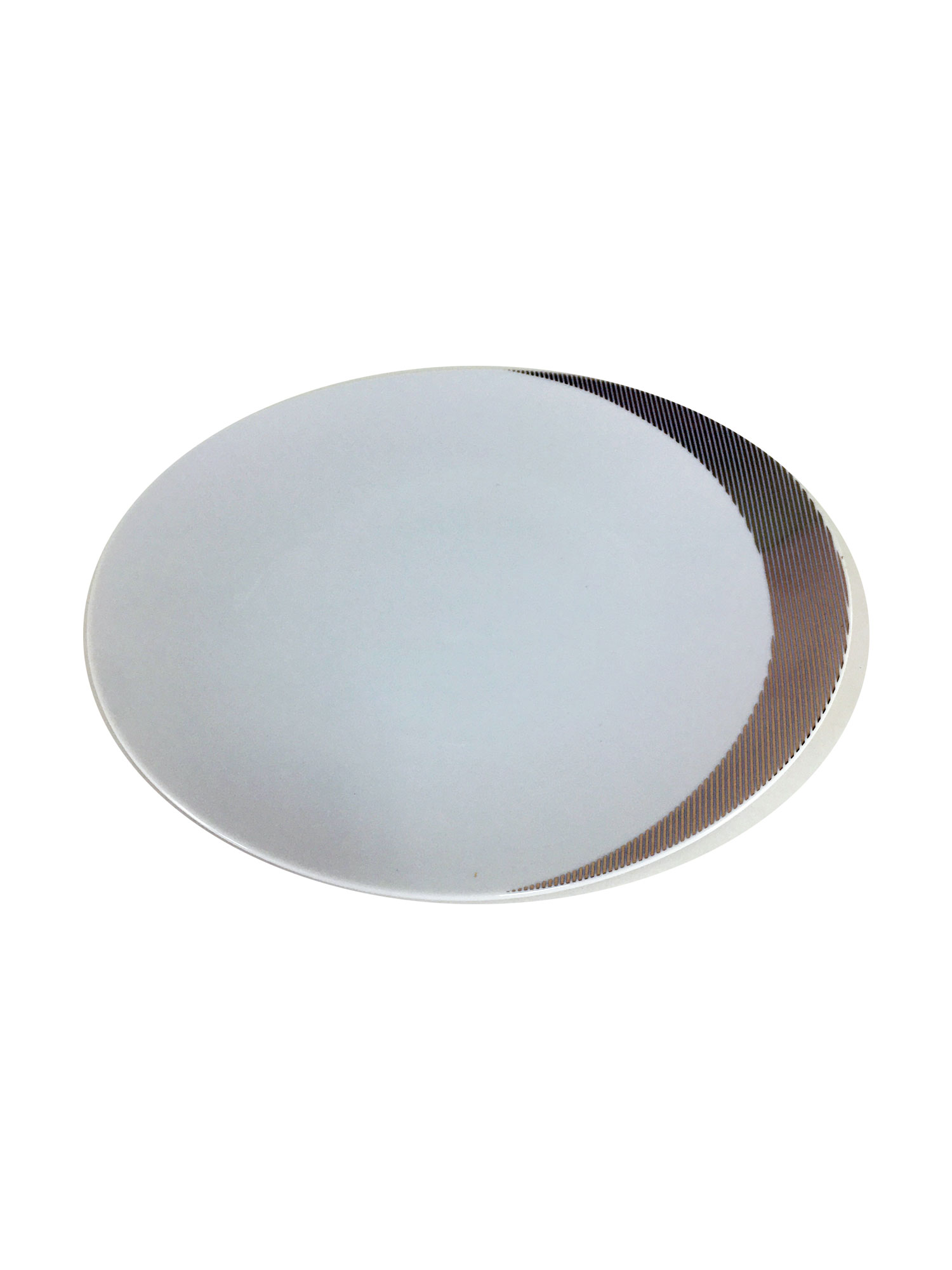 Тарелка мелкая Loos 24 см декор Платиновые полоски 