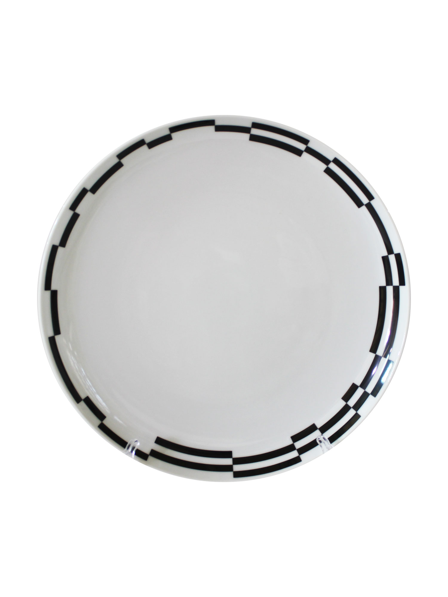 Тарелка мелкая Tom 26 см декор  Черно -белые полоски