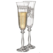 Бокал для шампанского 190 мл Royal Набор 6 шт серия Анжела стекло Crystalex Богемия Чехия арт BT72172