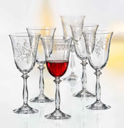 Бокал для вина 250 мл Royal Набор 6 шт серия Анжела стекло Crystalex Богемия Чехия арт BT72173