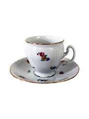 Чашка с блюдцем 140 мм высокая, Бернадот Bernadotte декор Мелкие цветы