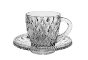Набор для кофе Mokko 2 чашки 2 блюдца серия Diamond хрусталь Crystal BOHEMIA атр bph002