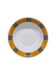 Салатник круглый Cairo 23 см декор Сине-желтые полоски