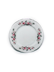Тарелка десертная 19 см, Бернадот Bernadotte декор Бледные розы, отводка платина