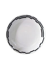 Тарелка глубокая Tom 20 см декор  Черно -белые полоски