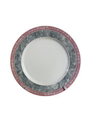 Тарелка мелкая Яна 21 см декор Серый мрамор с розовым кантом