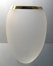 Ваза Матовая с золотом 225 мм стекло Crystalex арт bt02422