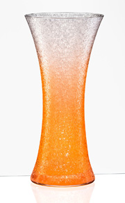 Ваза Оранжевая NEON кракле 340 мм стекло Crystalex арт bt70337