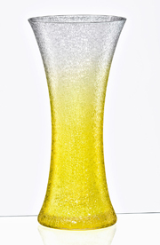 Ваза Желтая NEON кракле 340 мм стекло Crystalex арт bt70341